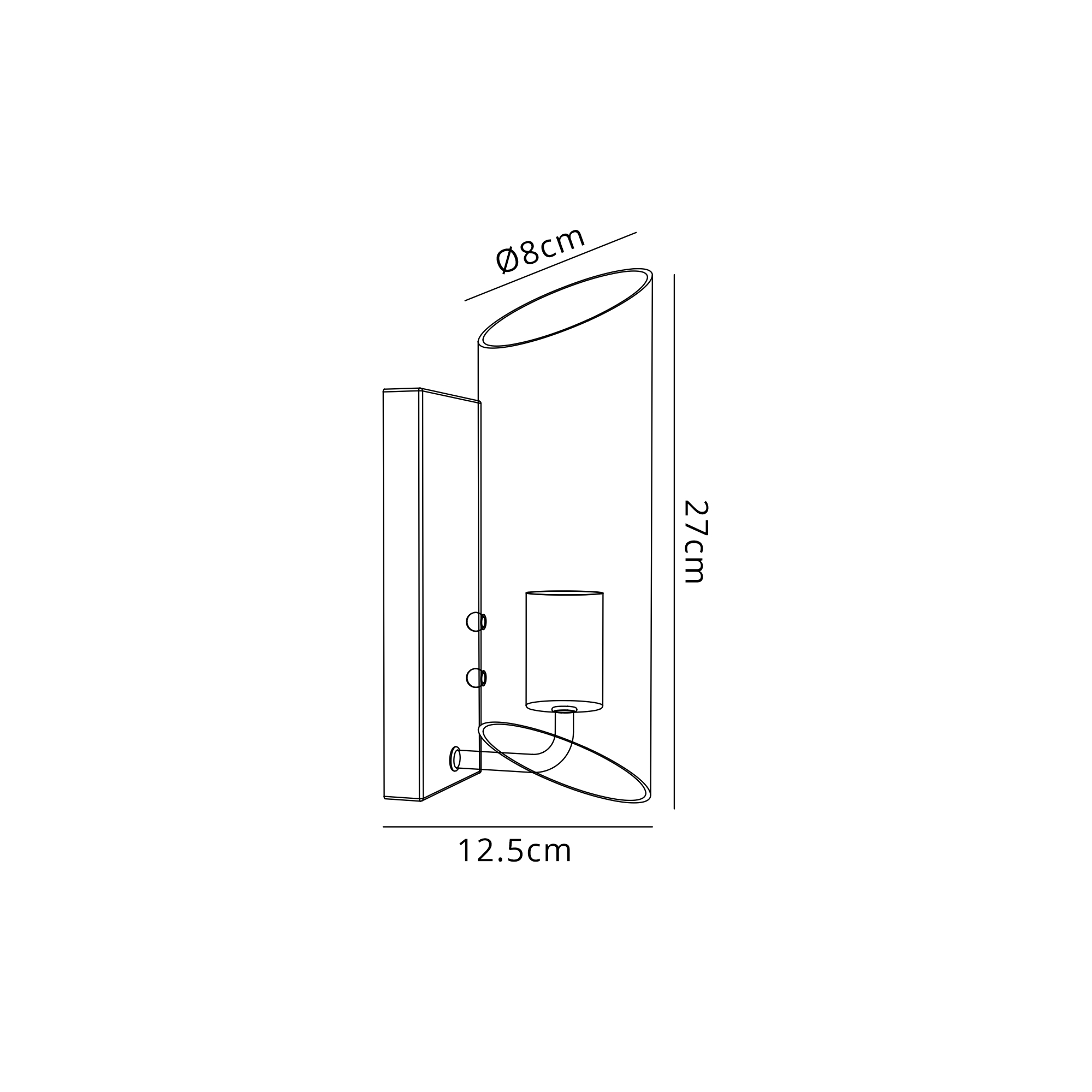 D1007CH  Navi Wall Lamp 1 x E14 IP44 Polished Chrome/Clear Glass